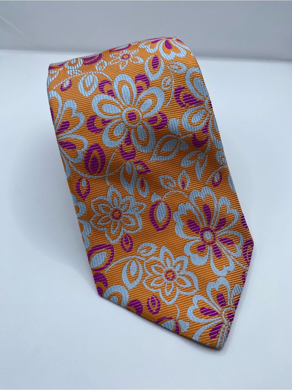 Charles Tyrwhitt Orange Floral Tie with Pink and Light Blue Accents